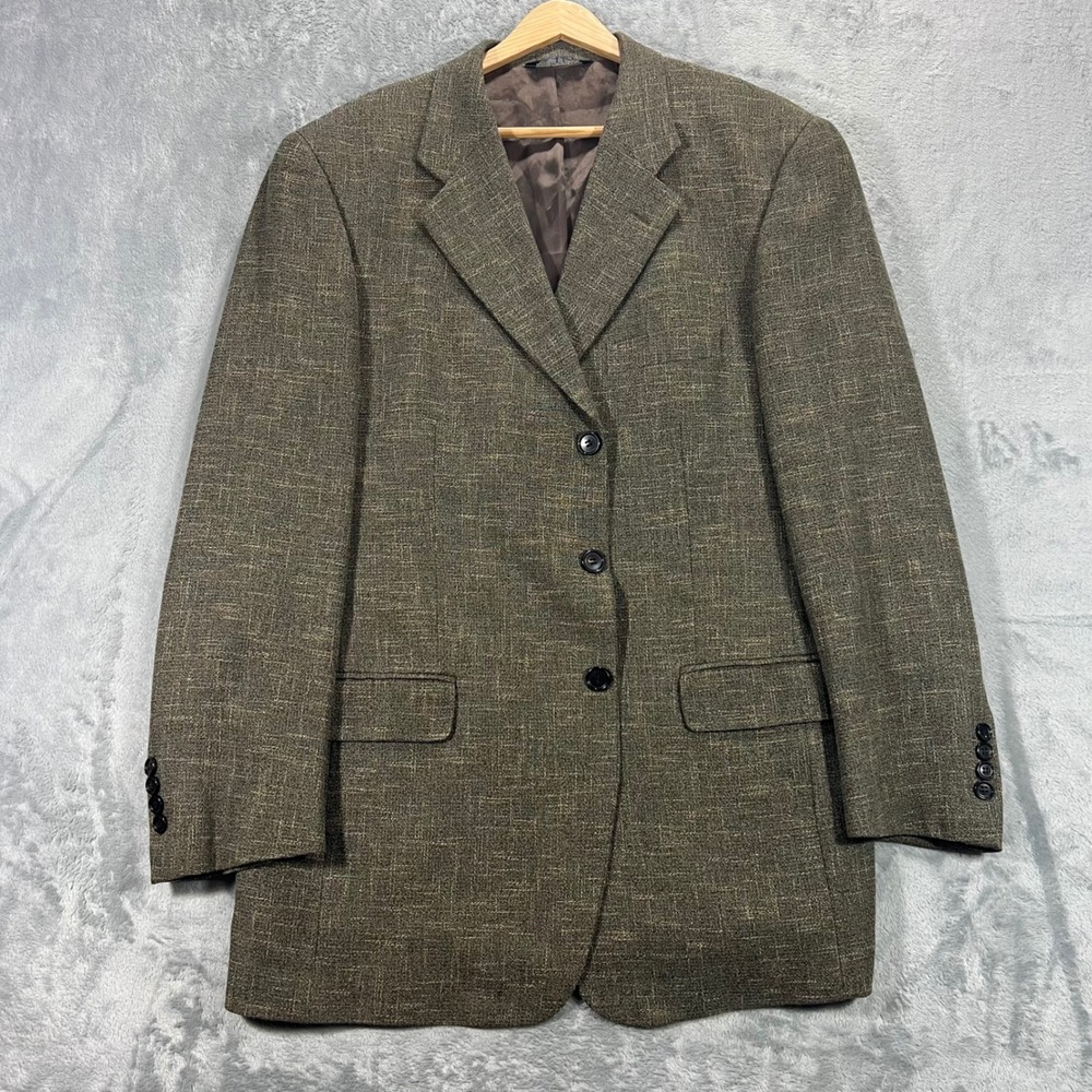 Chiavari Blazer Mens 42R Brown Cotton Wool Lanificio Calvino Vitale Italy Coat - Picture 1 of 16